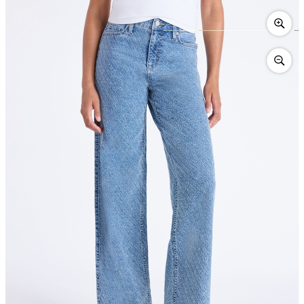 Time and tru high rise embellished wide leg jean